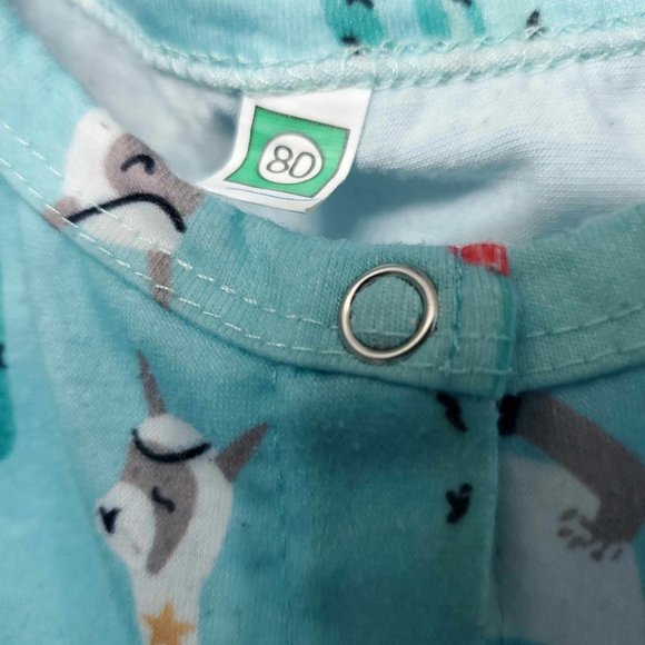 Infant Baby Blue Long Sleeve Print Romper Jumpsuit |Size: 80 (12-18M) - Picture 3 of 4